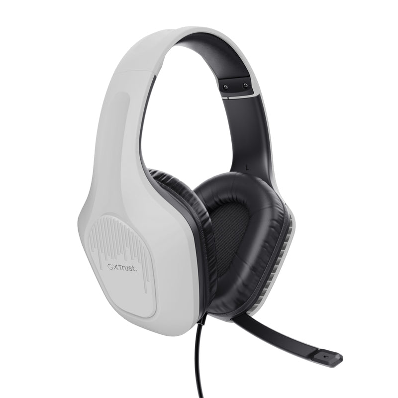 Trust GXT415PS Zirox Gaming-Headset – On-Ear, Stereo, Kabelgebunden, 3,5 mm Klinke, für PlayStation 5 (PS5), Weiss