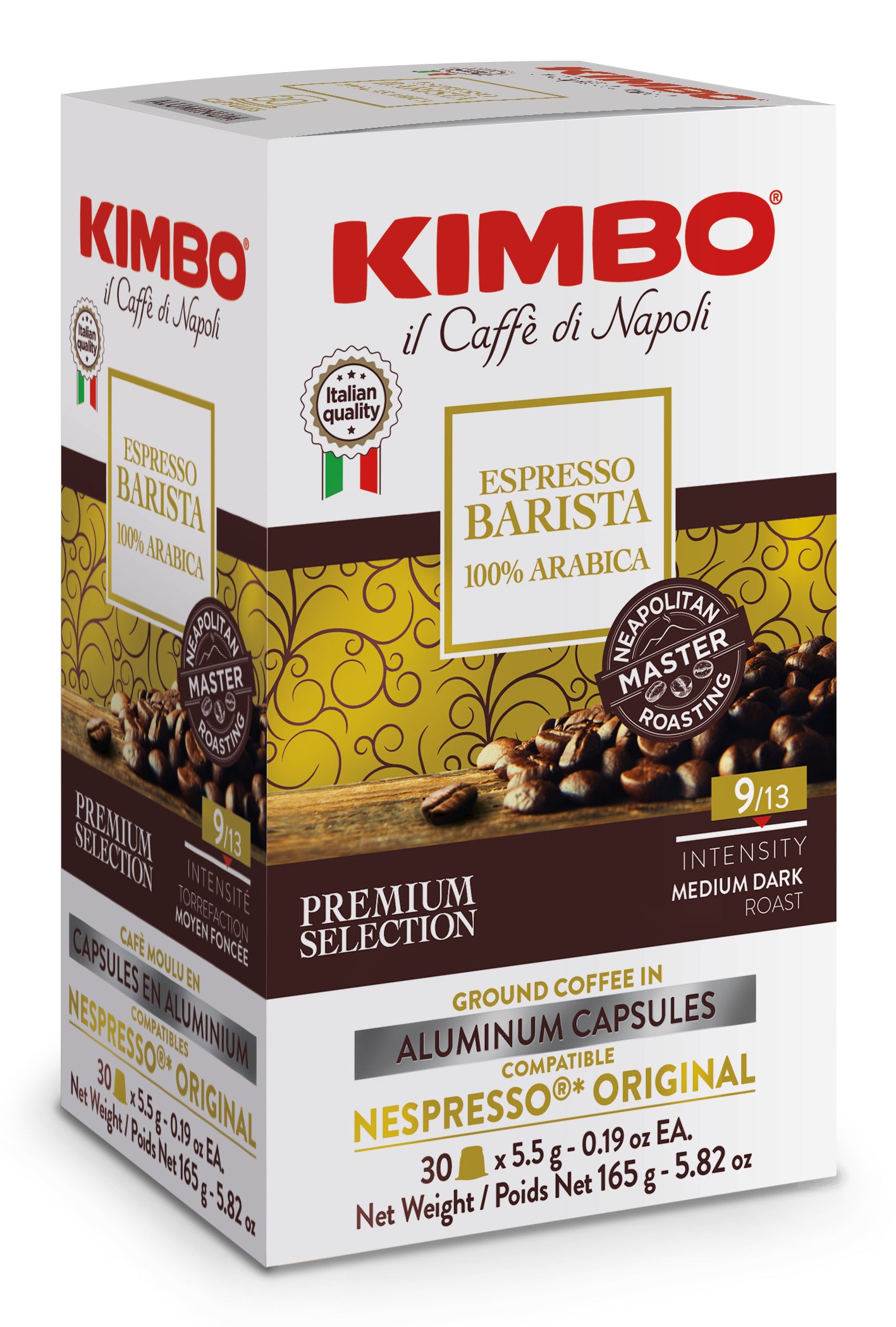 Kimbo Espresso Barista – Kapseln für Nespresso – Dunkel, 30 Kapseln