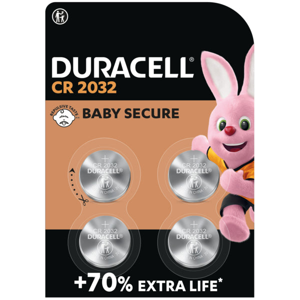 Duracell Knopfzellen CR2032, Lithium, 3 V – 4 Stk.