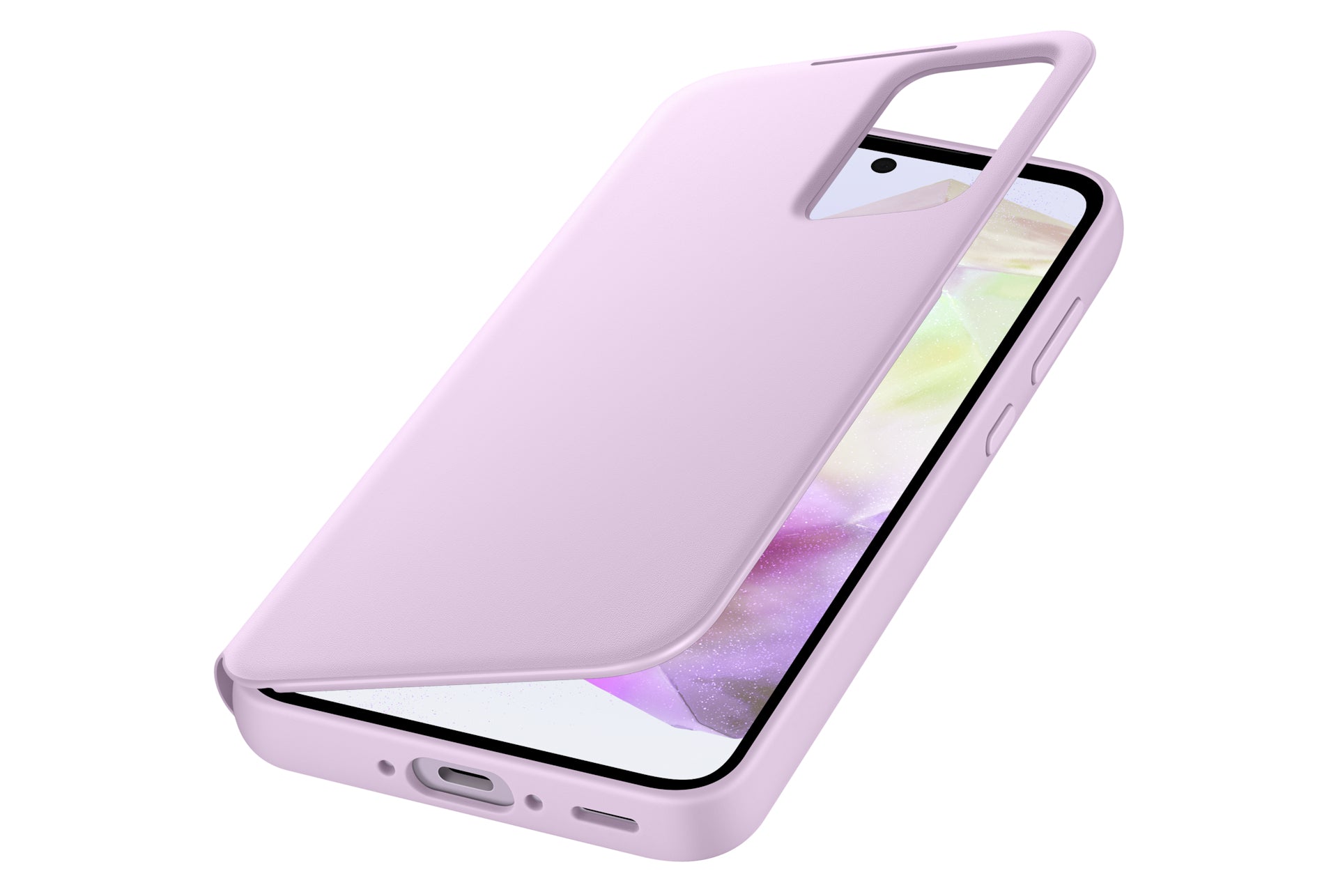 Samsung Smart View Wallet Hülle – für Samsung Galaxy A35 5G, Lavendel, mit interaktivem Fenster