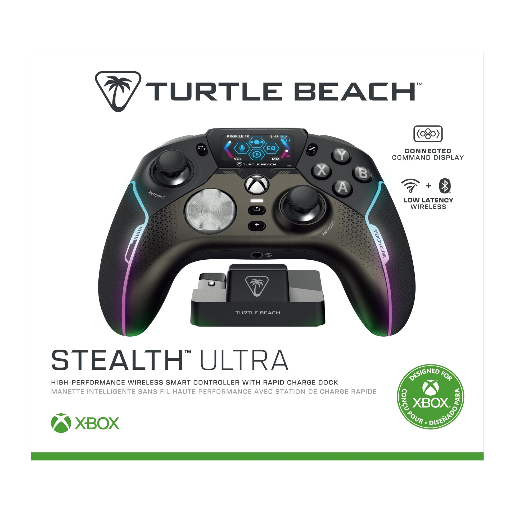 Turtle Beach Stealth Ultra – Gamepad – USB + RF + Bluetooth, Eingebautes Display, für Xbox & PC