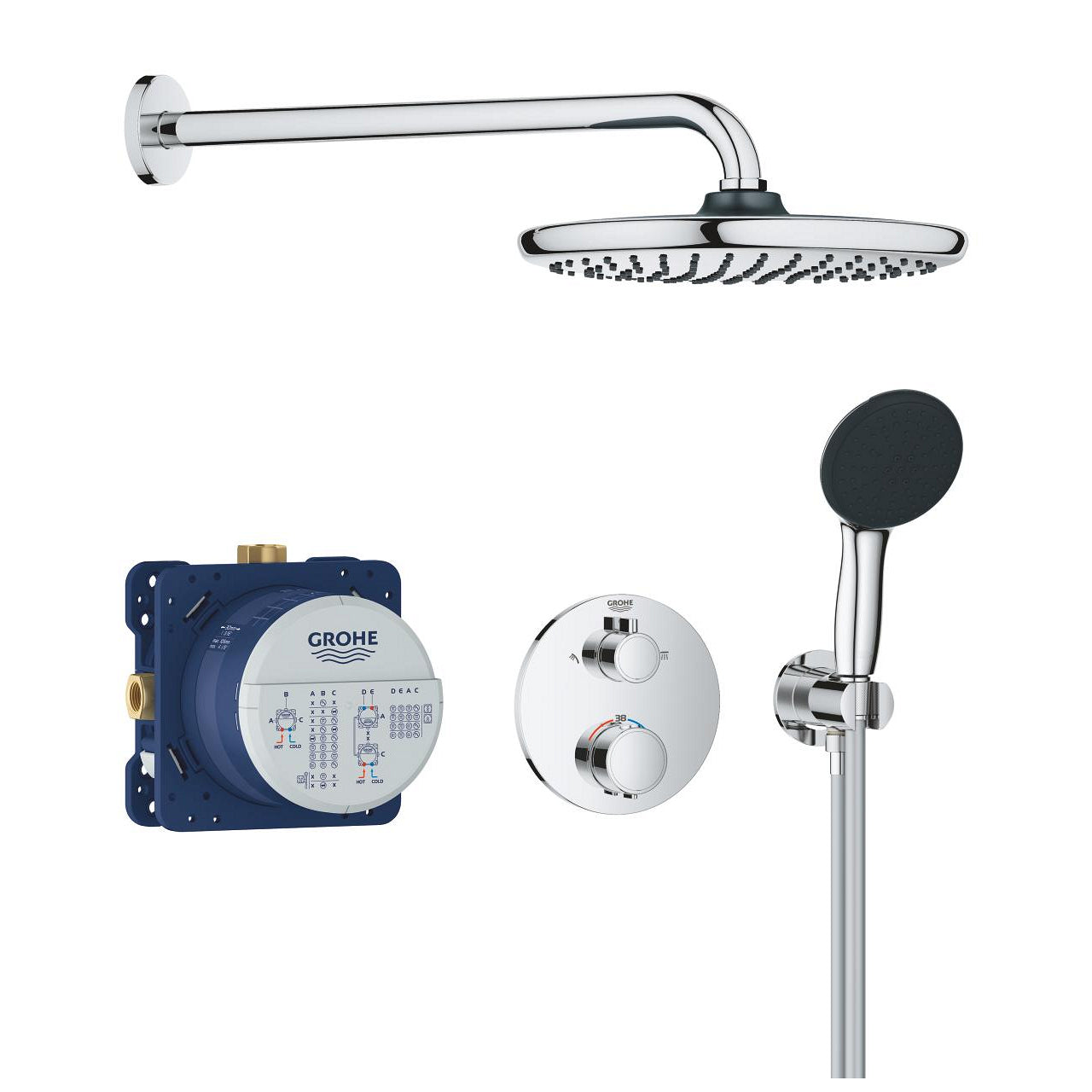GROHE Badebatterie (Unterputz) Vitalio Start – Metall, Chrom