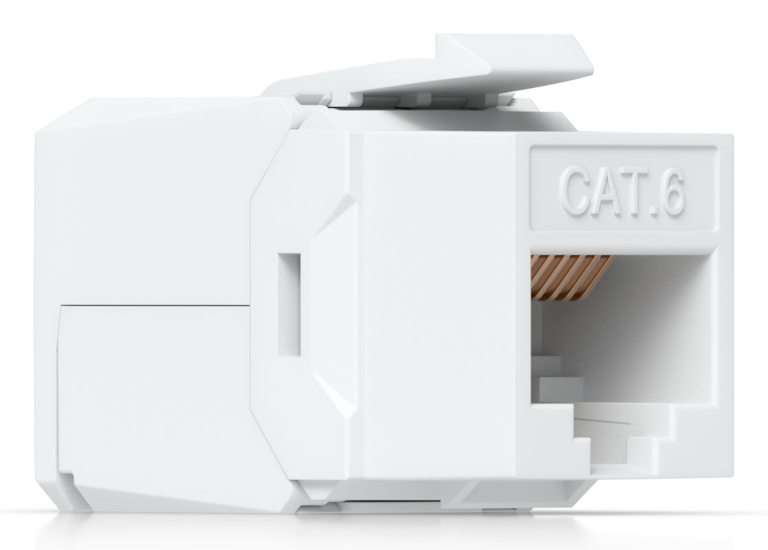 Ubiquiti Keystone-Modul RJ45, für Cat6, T568A/B, werkzeuglos, Weiss, 12er-Pack