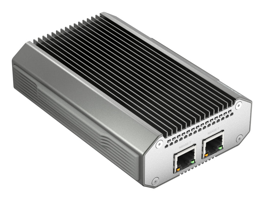 QNAP QNA-UC10G2T Netzwerkadapter USB-C zu 2× RJ-45 – 2× 10GBase-T (10 Gbit/s) – für NAS und Windows/Mac/Linux