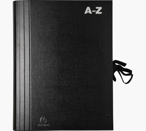 Exacompta Unterschriftenmappe für A4 – 20 Fächer, Gummiband, Karton, Schwarz, Tabs A–Z