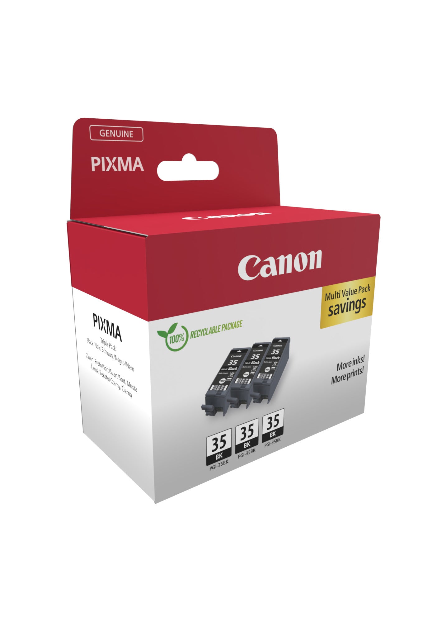 Canon Tintenpatronen-Multipack PGI-35 BK, 3er-Pack