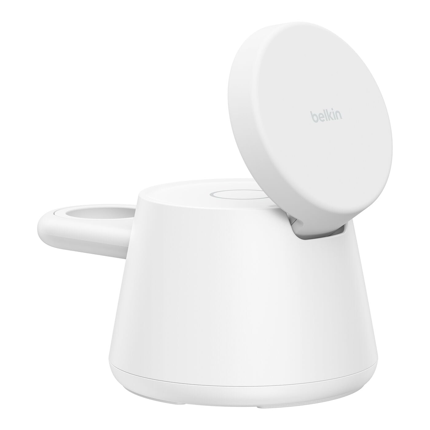 Belkin UltraCharge 3-in-1 Ladeständer – Qi2 – 45 W/25 W – für Smartphone/Smartwatch/Kopfhörer – Weiss