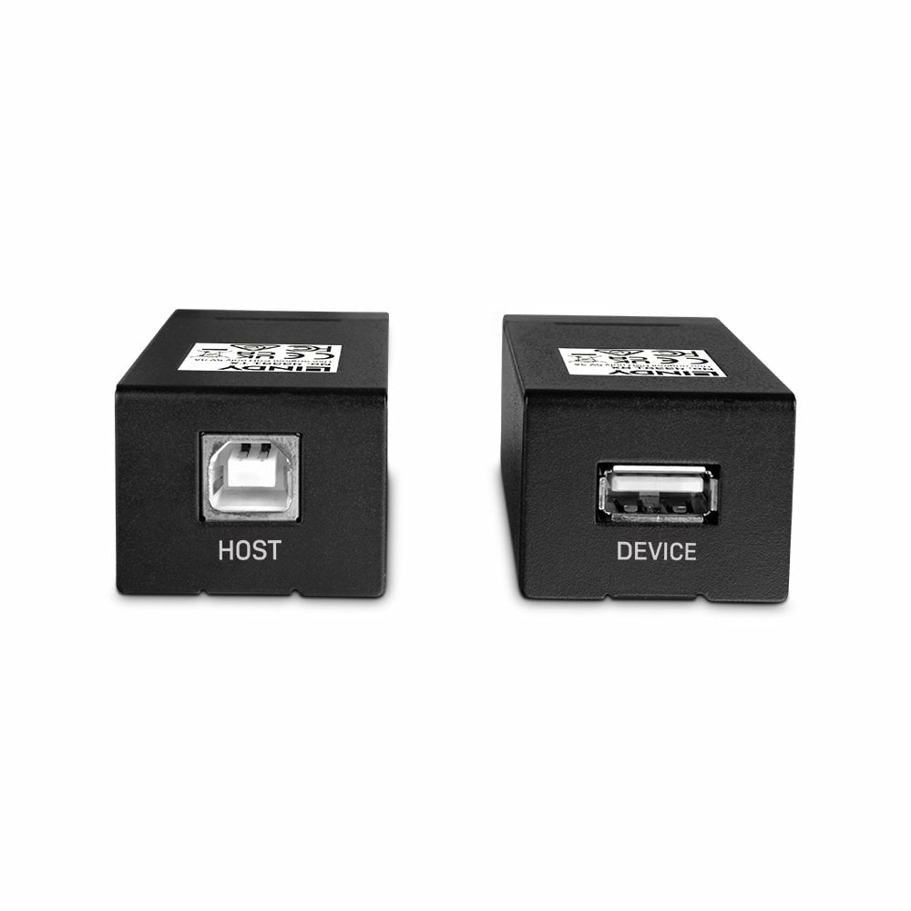 Lindy 43391 USB-Extender – USB 2.0 (480 Mbit/s) zu RJ-45, Cat.6, bis 150 m, USB-B, 2× RJ-45 – Schwarz