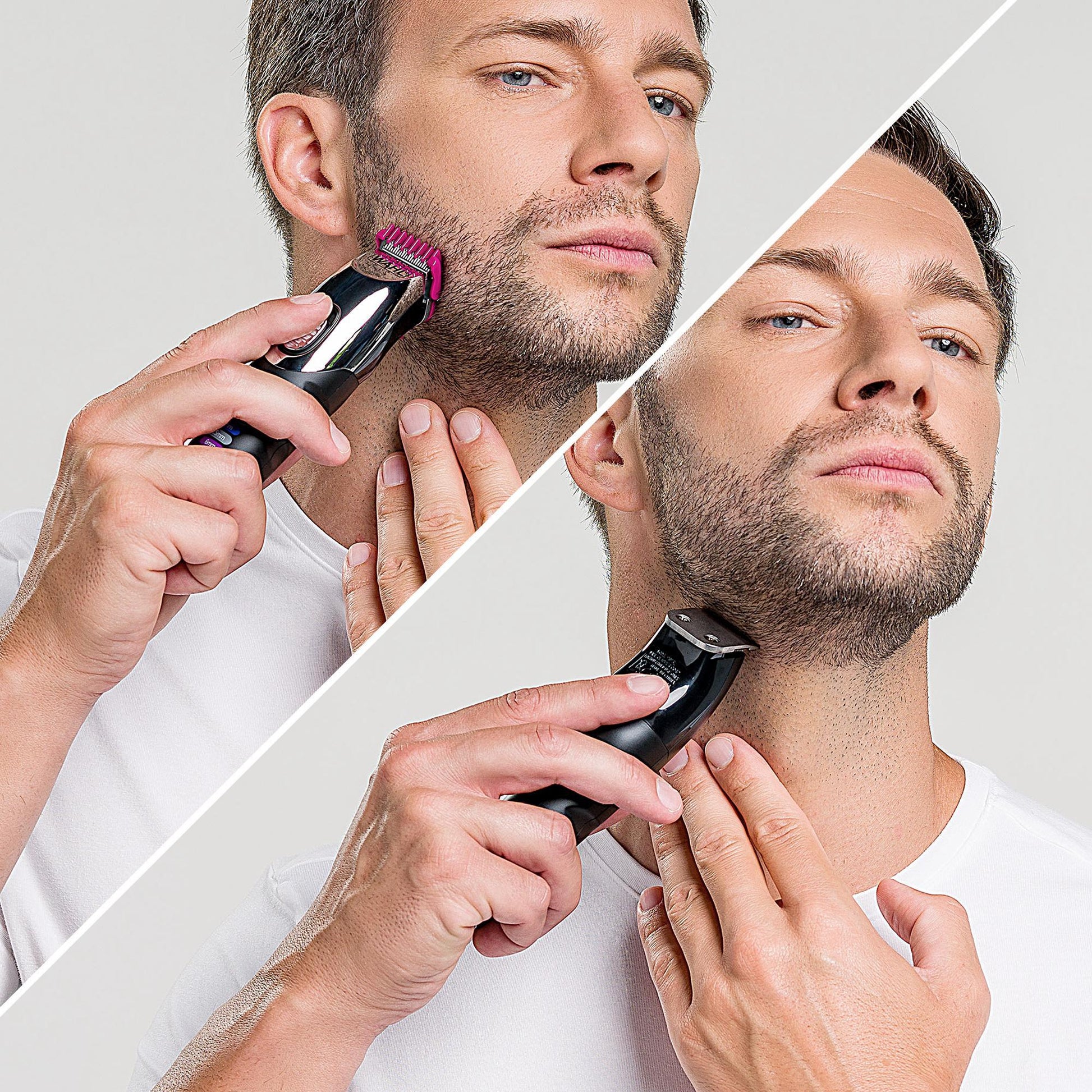 Wahl Barttrimmer Color Trim – Akkubetrieb, 240 min, 0,5–13 mm, 9 Stk, 3 cm Schnittbreite – Schwarz/Silber