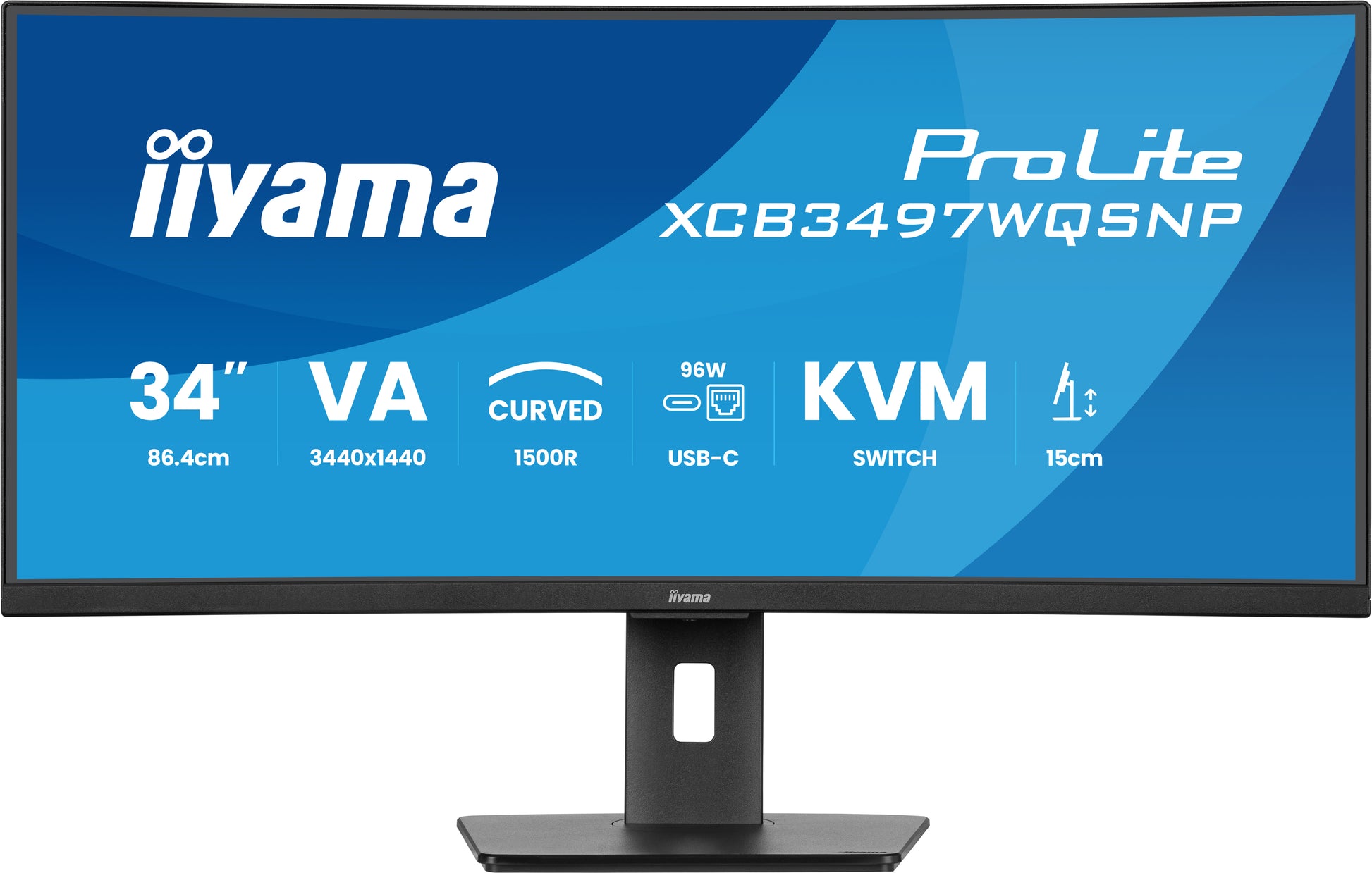 iiyama XCB3497WQSNP-B1 – Monitor, 34" 3440 × 1440 (UQHD), 120 Hz, 350 cd/m²