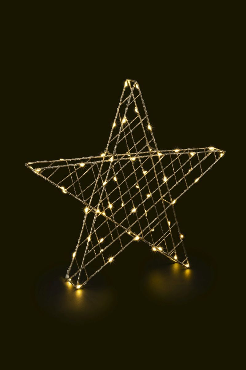 STT Svenja Star 3D LED-Fensterhänger – Ø 40 cm, 55 LEDs – Kupfer, Gold