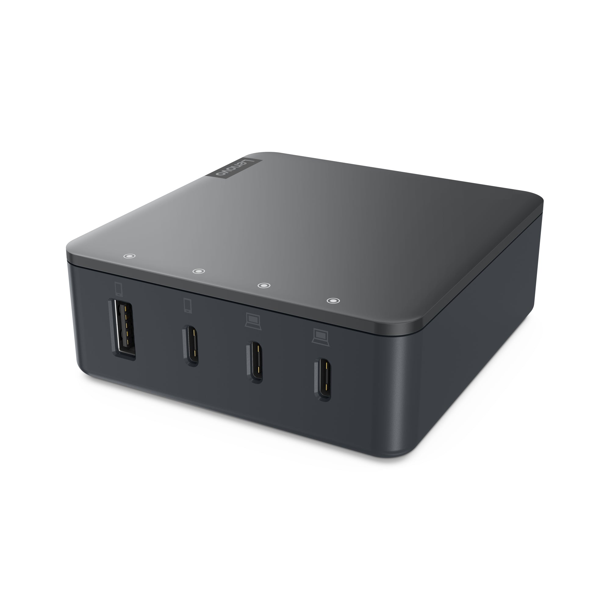 Lenovo G0A6130WEU USB-Desktop-Ladegerät 130 W – USB-C×3, USB-A×1 – 1,8 m Kabel, Schwarz – für Universalgeräte
