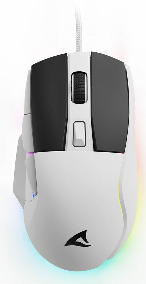 R-Go Tools Sharkoon SKILLER SGM35 – Maus – Kabelgebunden (USB‑A), 6400 DPI, Rechts, Weiss