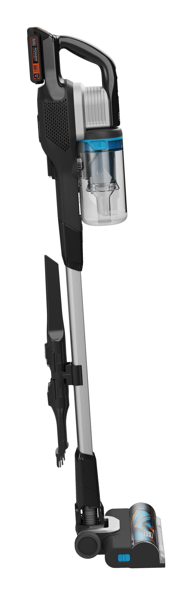 Black & Decker Akku-Stielsauger – BHFEB520D1, Schwarz/Transparent/Weiss, 2-in-1