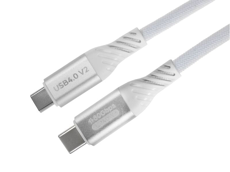 ONIT USB-C auf USB-C Kabel – USB4 80 Gbit/s – 0,5 m – PD 240 W – Textilmantel, Verstärkt – Weiss