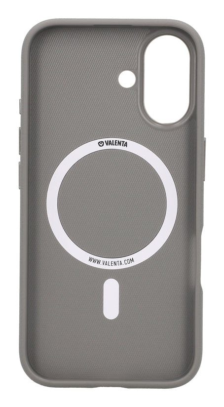 Valenta Backcover – für Apple iPhone 16 – grau – Kunstleder, MagSafe-kompatibel
