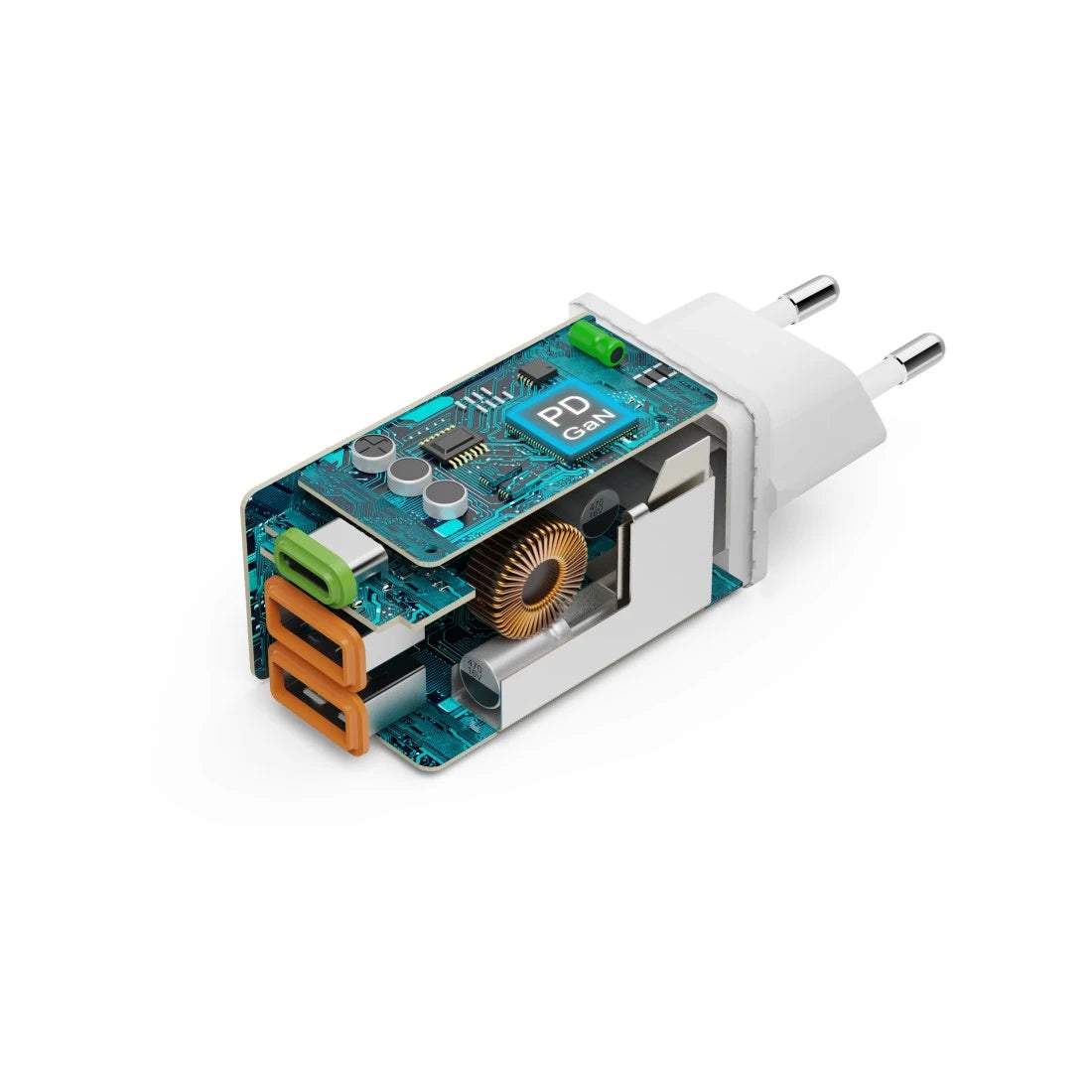 Hama 00201995 USB-Ladegerät 45 W – USB-C×1, USB-A×2 – PD 3.0, QC 3.0, GaN – Weiss