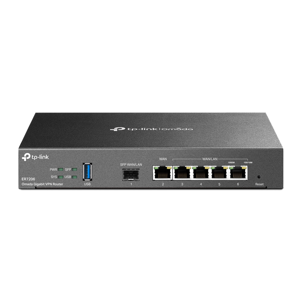 TP-Link Omada ER7206 – VPN-Router – 5×GbE, 1×SFP, bis 4×WAN, 50×VPN