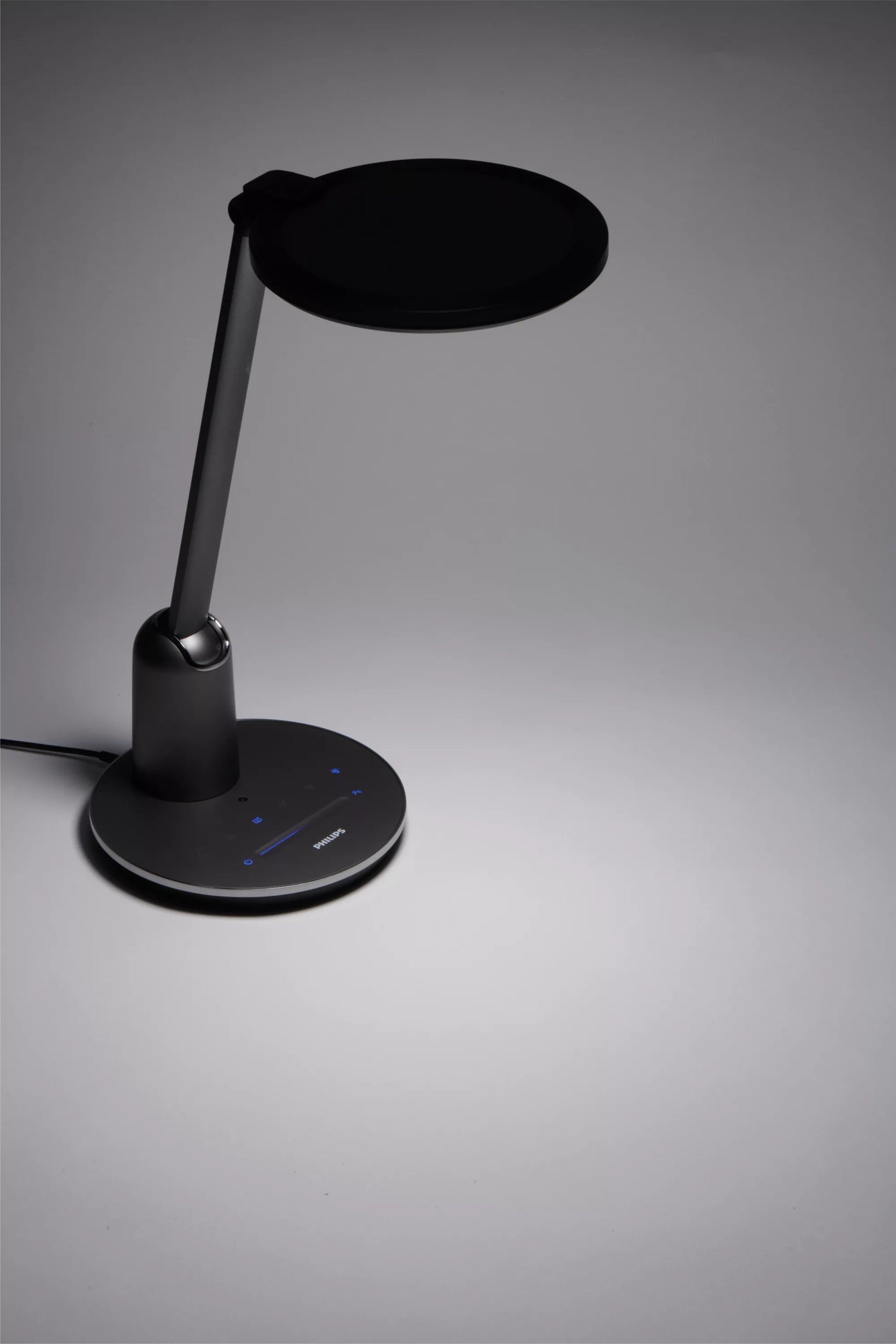 Philips by Signify Philips Tischleuchte Einstein – 3000–5500 K, 630 lm, 15 W, dimmbar, SceneSwitch, grau