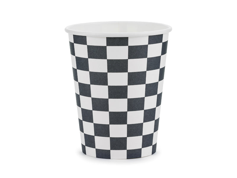 PartyDeco Becher, Papier/Karton – 2,2 dl, Ø 7,5 cm, Auto-Motiv – 6 Stk.