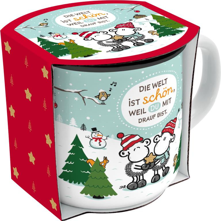 Sheepworld Tasse – 350 ml, Ø 9,0 cm, Porzellan, Weiss, spülmaschinenfest, mikrowellengeeignet