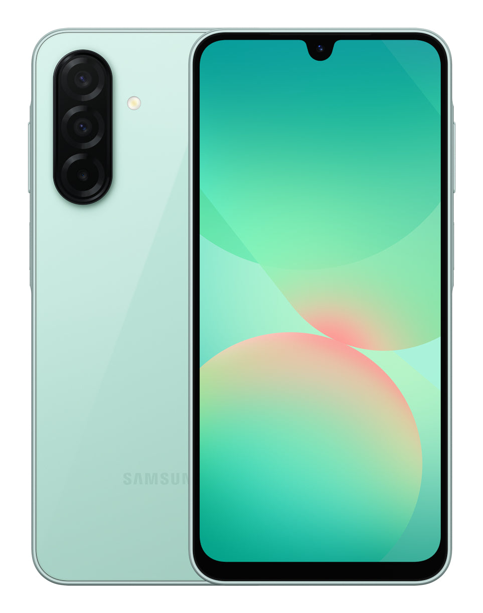 Samsung Galaxy A26 – Mint, 6,7", 1080 × 2340, Android 15, 128 GB, 6 GB, Dual-SIM, 5G, IP67, NFC