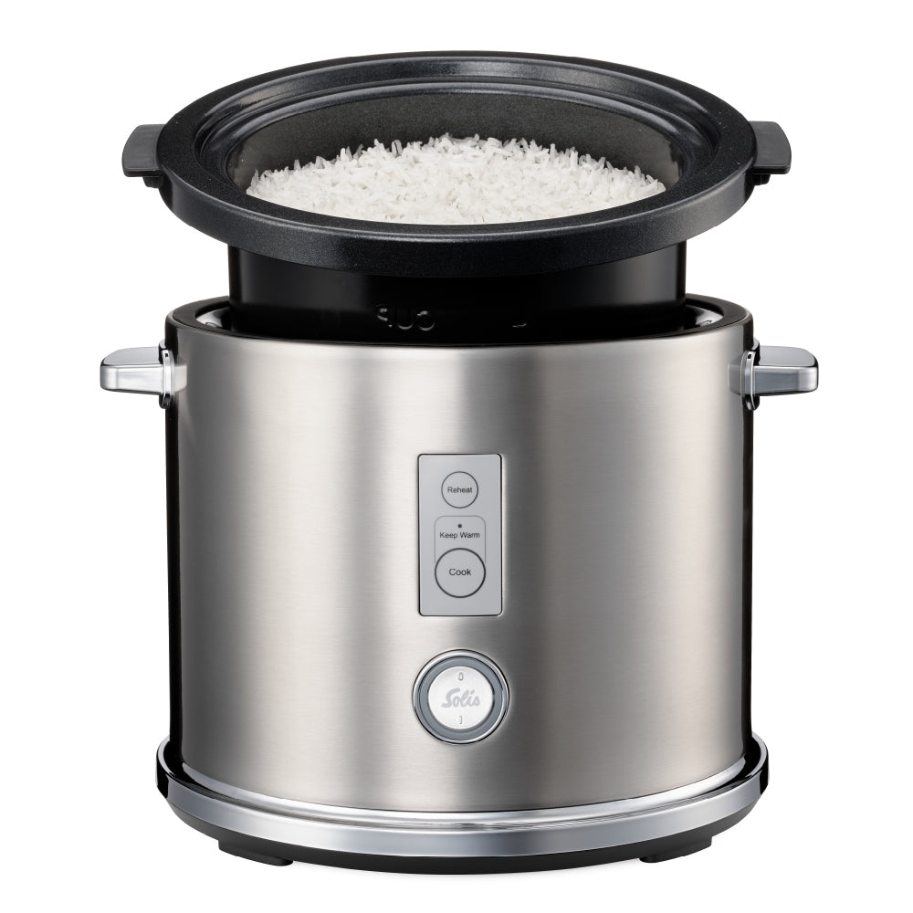 Solis Reiskocher Typ 8162 – 1,2 l, 650 W – Warmhaltefunktion – Grau/Edelstahl