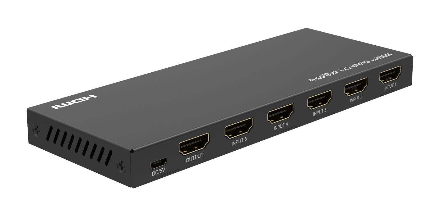Microconnect HDMI-Switch 5×1, 4K 60 Hz, HDCP 2.2