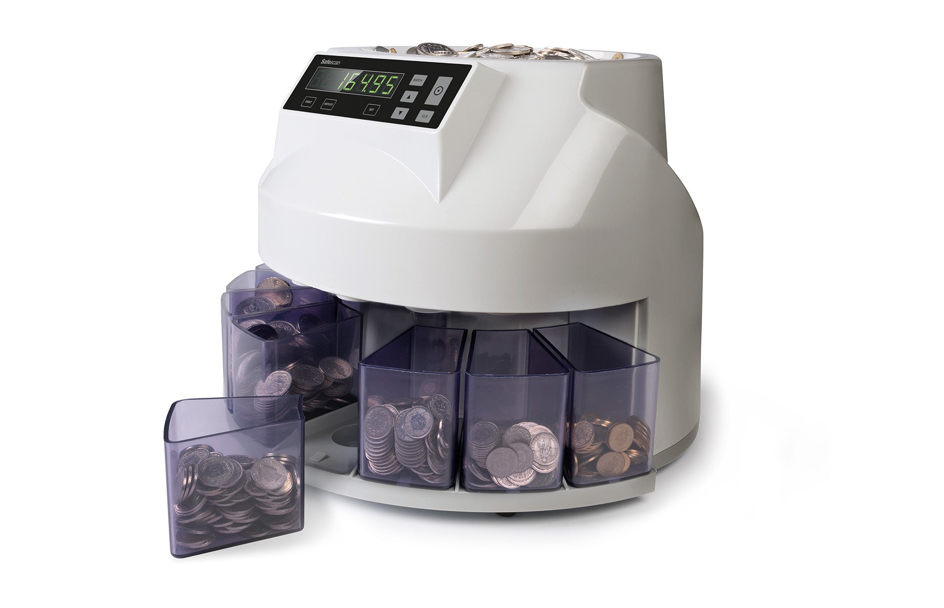 Safescan Münzzählmaschine 1250 – 33 × 35,5 × 26,6 cm – Grau – für CHF