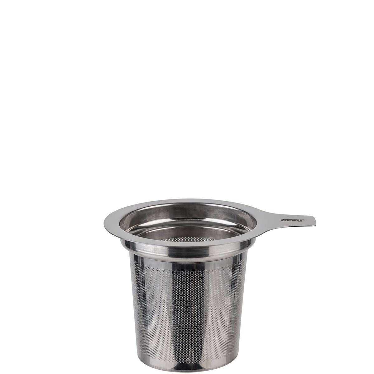 GEFU Tee-Glas MIRA – 235 ml, H 14,5 cm, Borosilikatglas, Schwarz/Transparent, mit Glasfilter, doppelwandig
