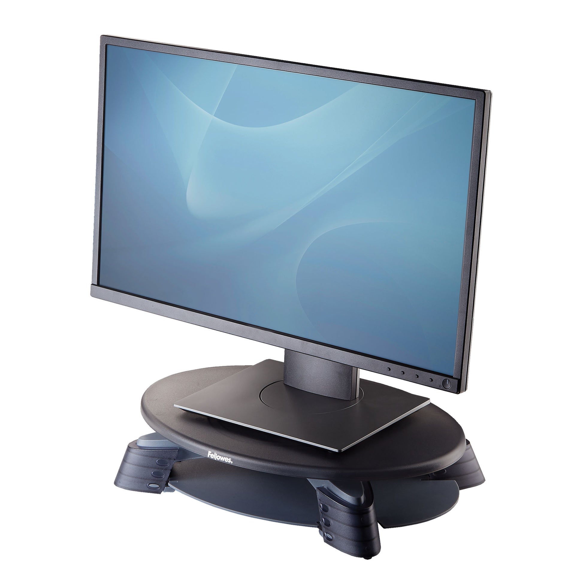 Fellowes Monitorhalterung, Standfuss, höhenverstellbar, drehbar, 14 kg, schwarz