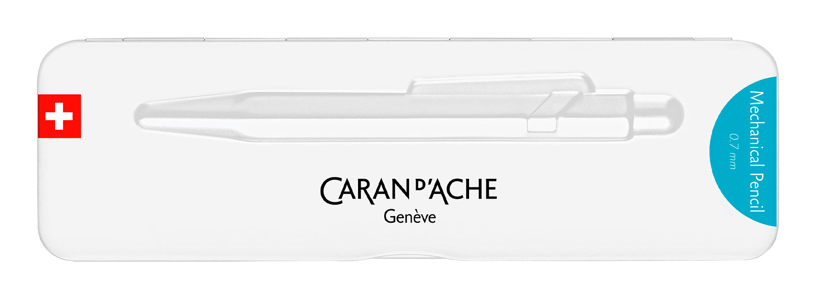 Caran d-Ache Caran d'Ache 849 Colormat-X Druckbleistift – 0,7 mm – Aluminium – Türkisblau – Mit Radierer