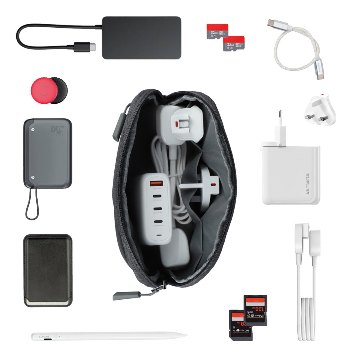 4smarts Hülle Smart Tech-Pouch – grau, Polyester