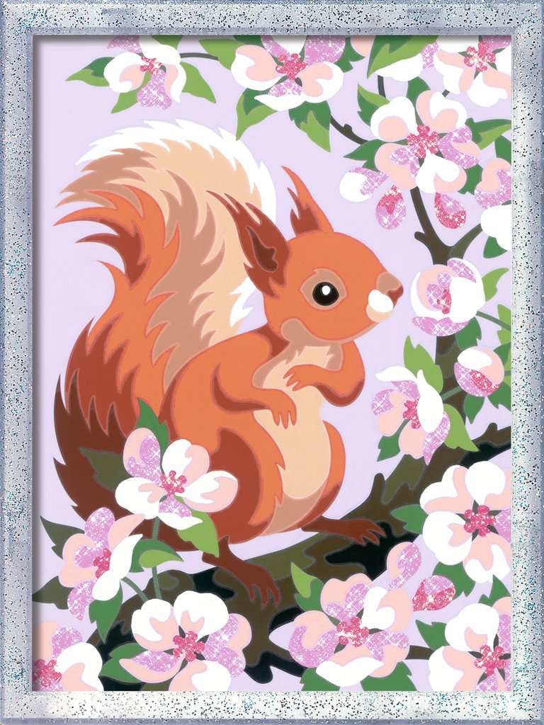 Ravensburger Malen nach Zahlen Set Frühlings-Eichhörnchen – ab 9 Jahren – 180 × 240 mm