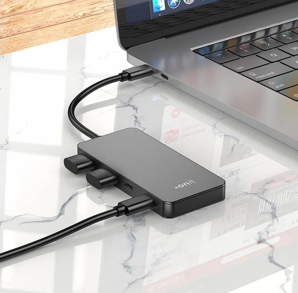ONIT F01262 USB-Hub – 4× USB-C, 10 Gbit/s, für Windows/Mac/ChromeOS