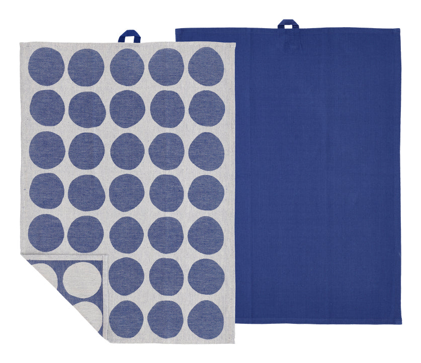 Södahl Geschirrtuch Bubbles – Blau – 50 × 70 cm – Baumwolle – 2er-Set