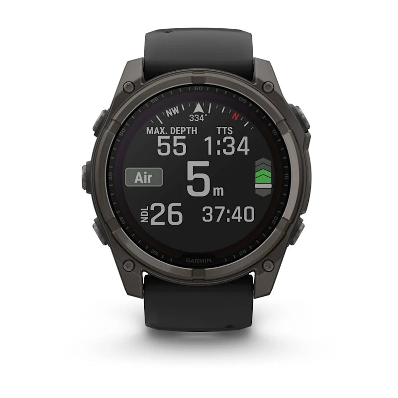Garmin Fenix 8 Solar – GPS-Smartwatch – 51 mm, 1,4", GPS, WLAN, Saphirglas, 100 m, Schwarz, Sportarmband