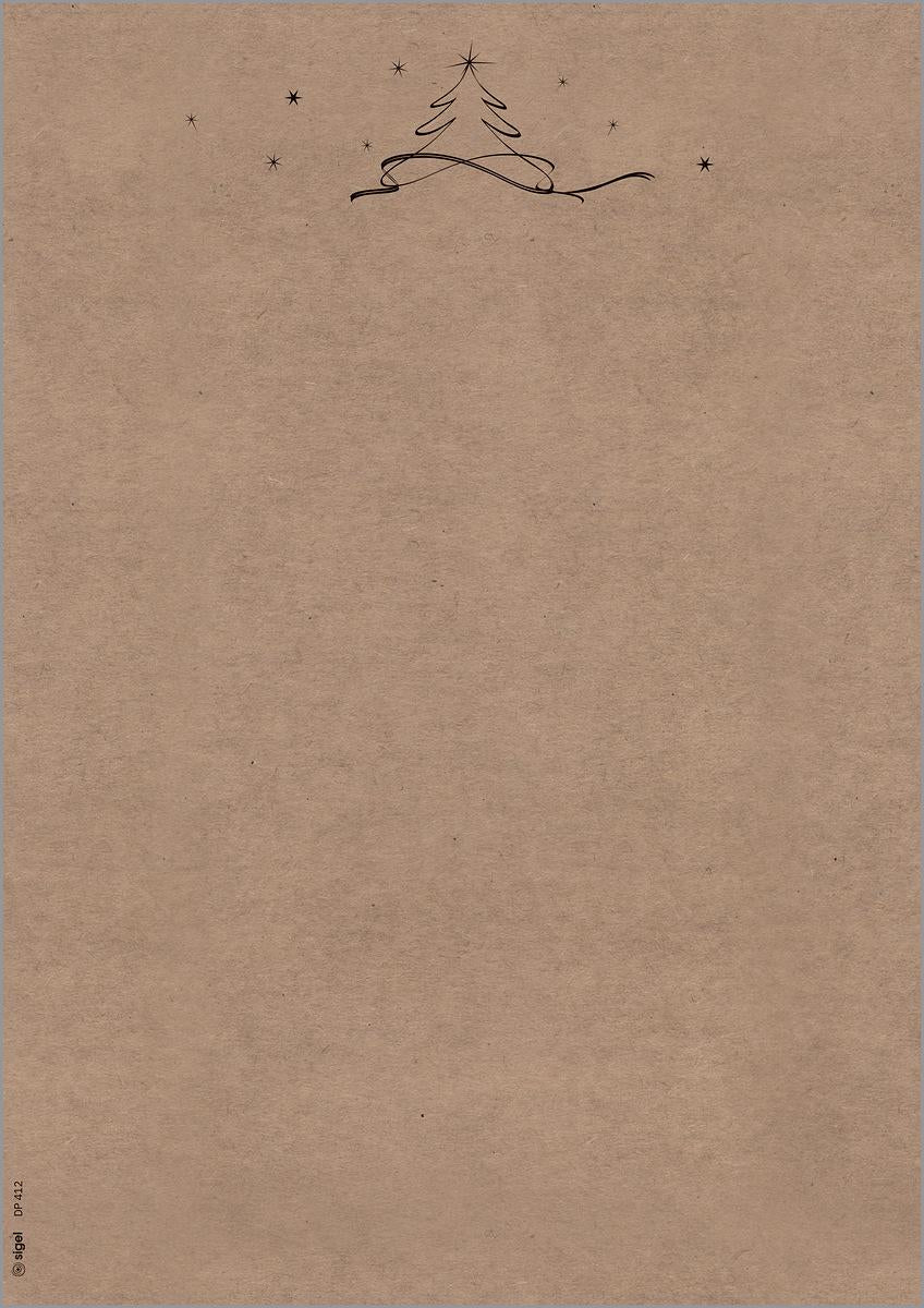 Sigel Motivpapier – A4, 100 g/m², mehrfarbig, Motiv Weihnachtsbaum – für Inkjet/Laser/Kopierer – 100 Blatt