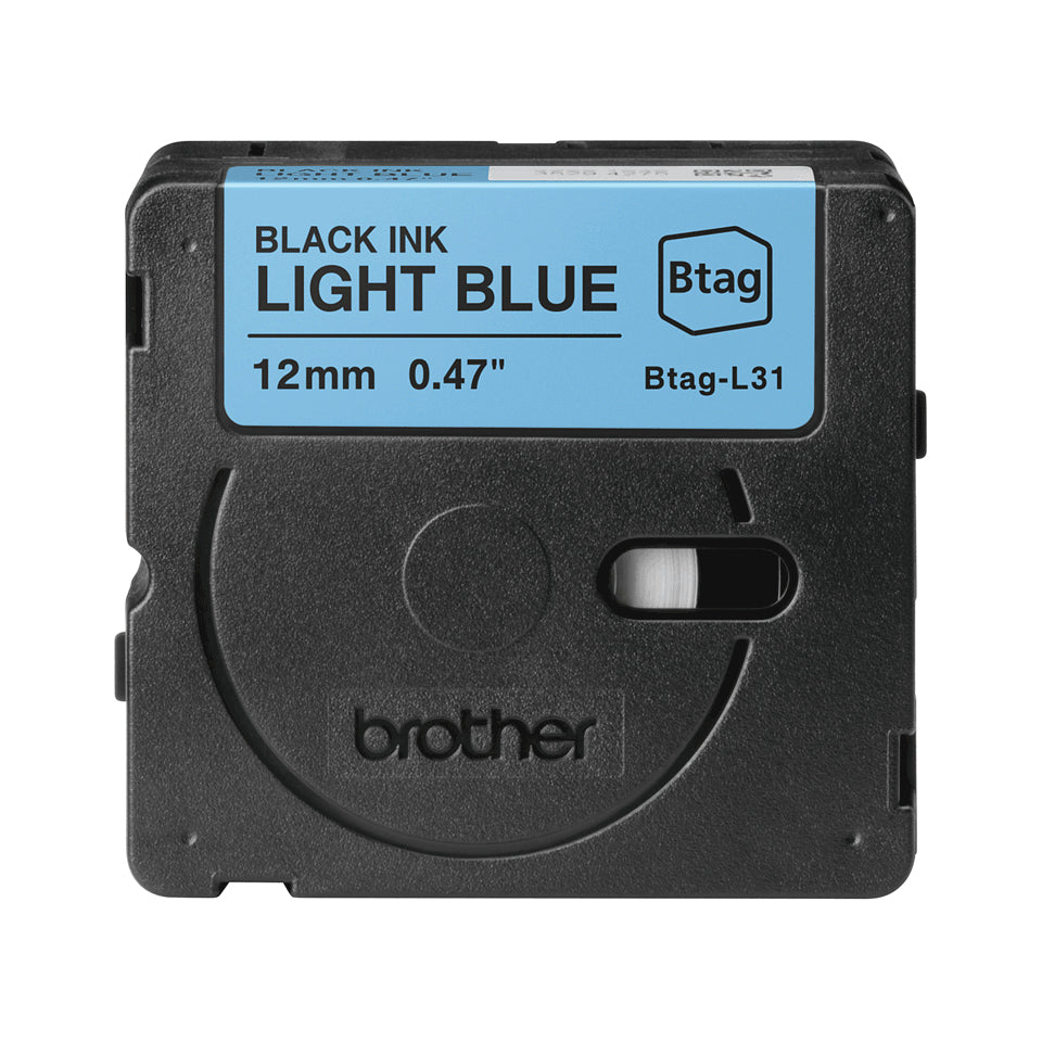 Brother Schriftband – 12 mm × 4 m, Hellblau, Schwarz