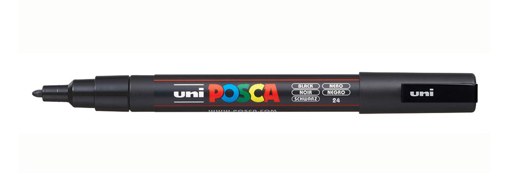 Uni-Ball Uni POSCA PC-3M Permanentmarker – Rundspitze 0,9–1,3 mm – Schwarz