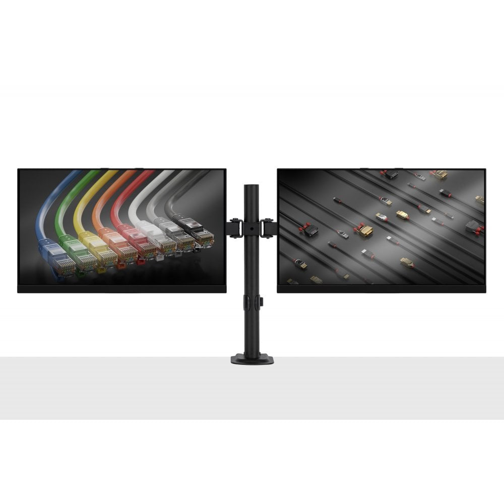 Lindy Duale verstellbare Display-Halterung – Monitorarm Tischhalterung – Klemme/Durchführung – 2 Monitore – 13–32"