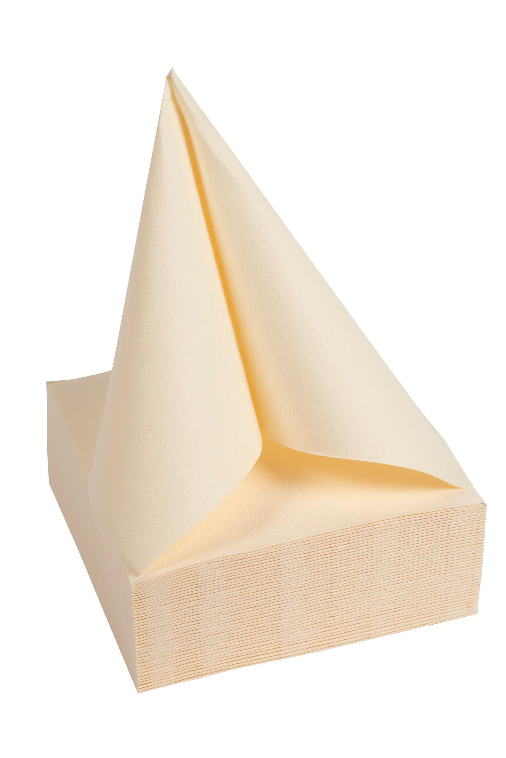 PRONAPPE Cocktail-Servietten – Elfenbein – 20 × 20 cm, 2-lagig – 50 Stück