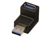 Lindy USB-A (Stecker) auf USB-A (Buchse) Adapter, USB 3.2 Gen 1, 90° gewinkelt