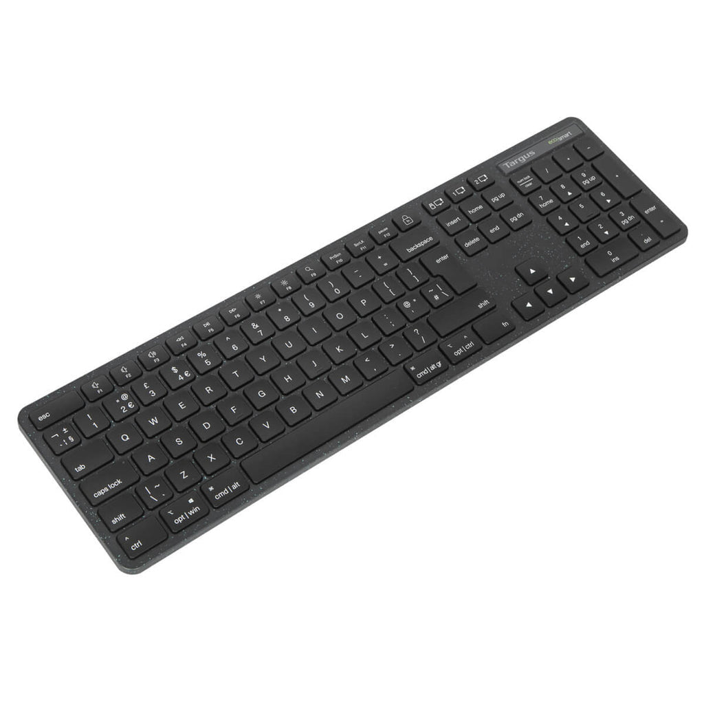 Targus ECOsmart AKB873NO – Tastatur – 100% – Bluetooth & 2,4 GHz – QWERTY (Nordic) – antimikrobiell – schwarz