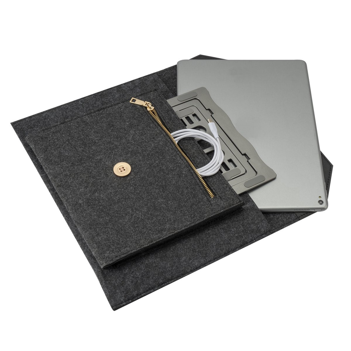 4smarts Notebook-Tasche bis 13" – 2 Fächer – Dunkelgrau