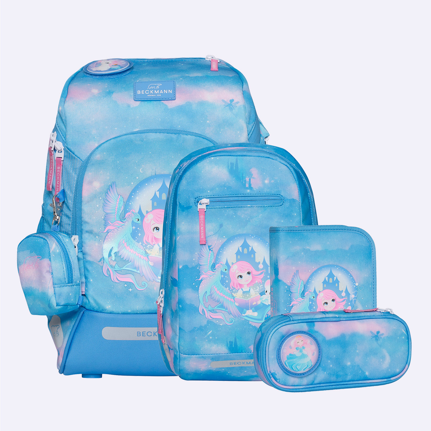 Beckmann Schulrucksack Active Air Flx – 6-teilig – Fairytale – 26,0×39,0×22,0 cm – recycelte Materialien