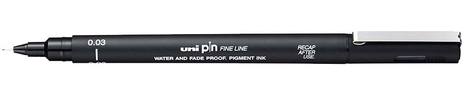 Uni-Ball Pin Fineliner – 0,03 mm, schwarz, wasserfest