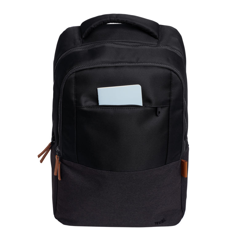 Trust Notebook-Rucksack Lisboa – 23 l, ergonomisch gepolstert, rPET-Polyester – Schwarz, 165 × 300 × 460 mm