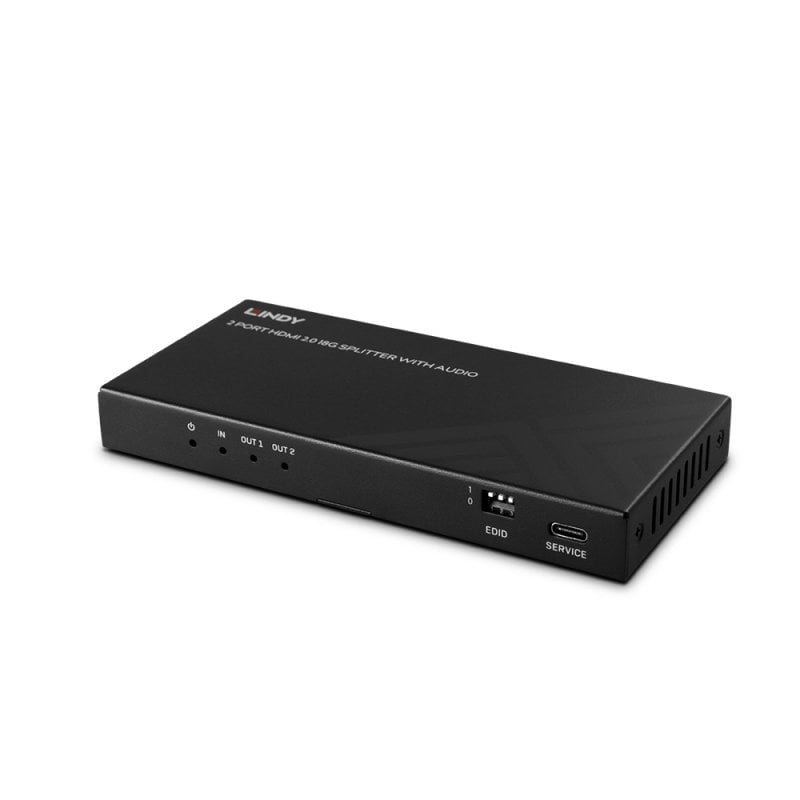 Lindy HDMI-Splitter, 2-Port, 8K60, Audio-Extraktor