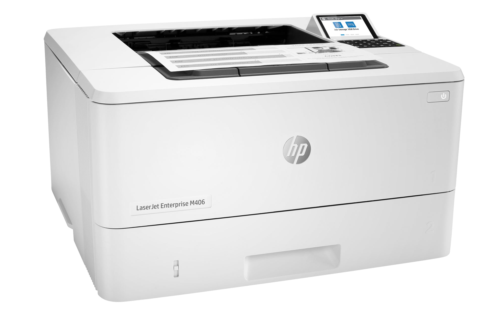 HP LaserJet Enterprise M406dn – S/W, Duplex, 42 S./Min., 1200 × 1200 dpi, LAN, Papier: 350 Blatt